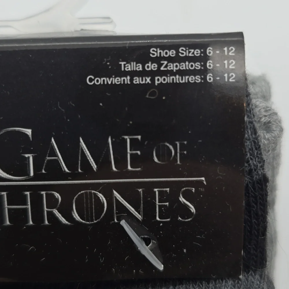 Game of Thrones NWT Crew Sock Bundle 6 pair Size 6-12 Gray Black Yellow Red